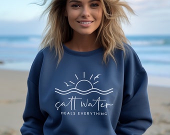 Beach Sweatshirts, Summer Sweatshirt, Ocean Sweatshirts for Women, Beach Lover Gift, Beach Lover Shirt, Beach Tee, Aesthetic Sweatshirt