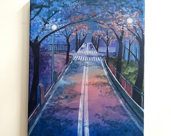 油絵 油彩  絵 絵画【Çherry blossom road】 油絵 油彩 絵 絵画【Çherry blossom road】 Cherry Blossom