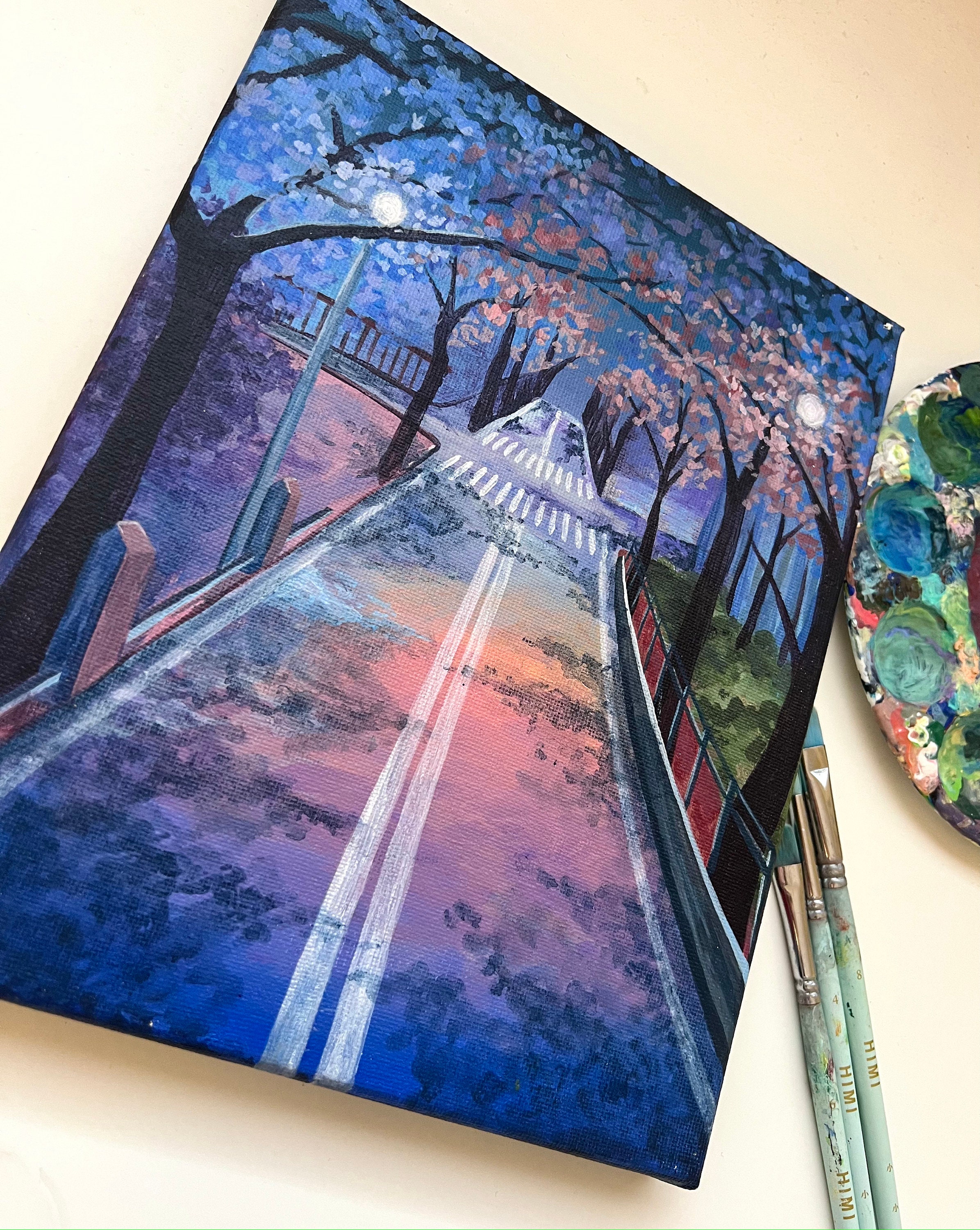 油絵 油彩  絵 絵画【Çherry blossom road】 evh6whjq65h71.jpg?width=1080&