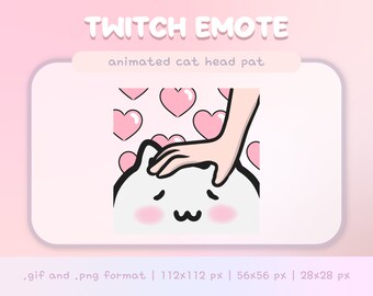 Emoticono animado de palmadita en la cabeza de gato / Emotes de serpentina Emote animado de Twitch Stream Discord YouTube