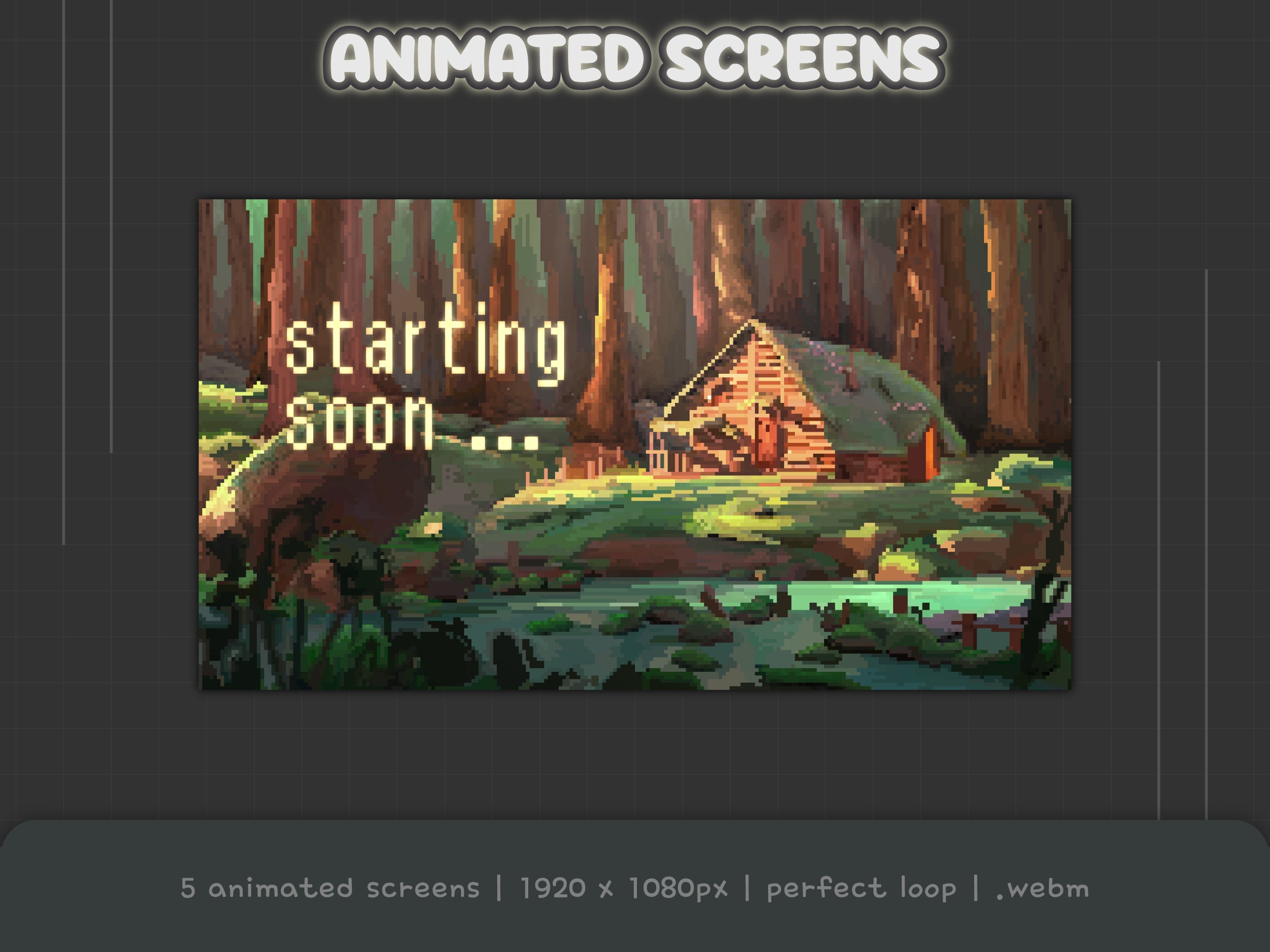 Animated Pixel Art Cabin Twitch Screens for Stream Cozy - Etsy