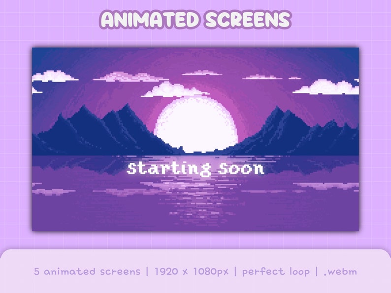 Animated Pixel Art Sunset Screens for Twitch Stream - Etsy