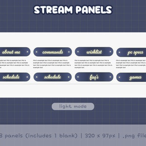 Static Stars Night Time Twitch Panels for Stream | 28 Panels (with 1 ...