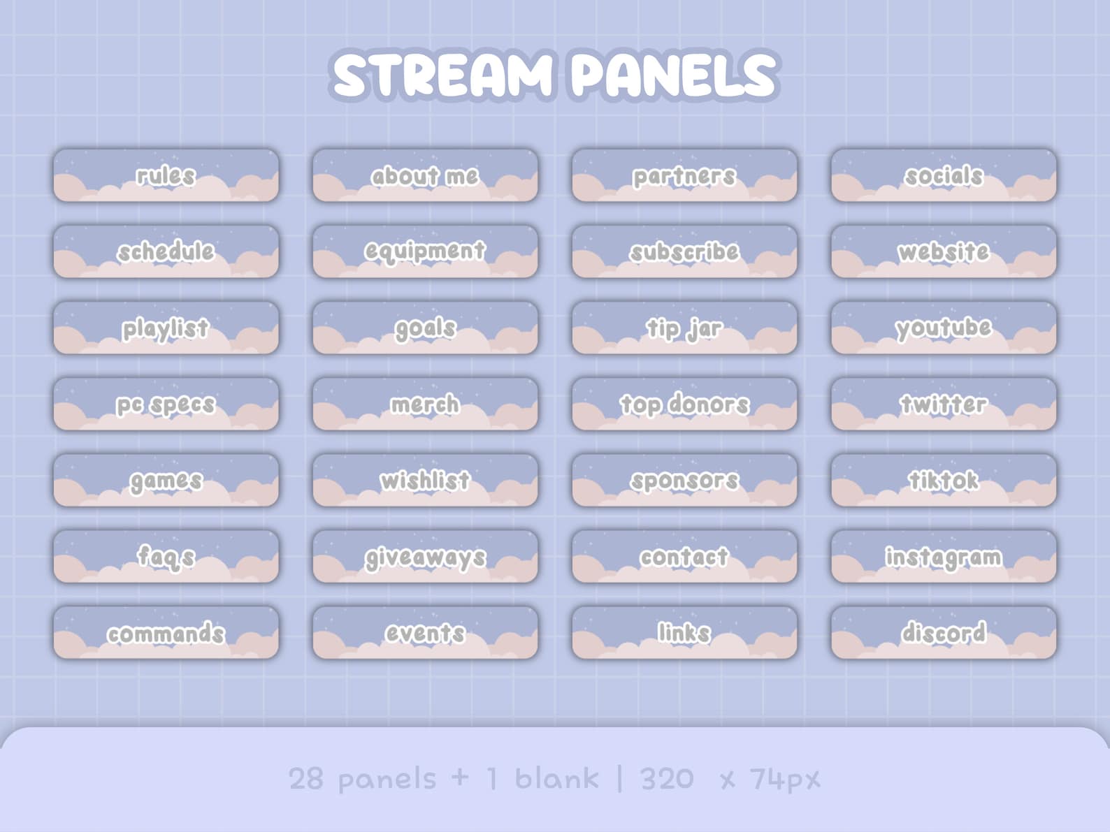 Cotton Candy Clouds Static & Animated Twitch Package / Panels Banner ...