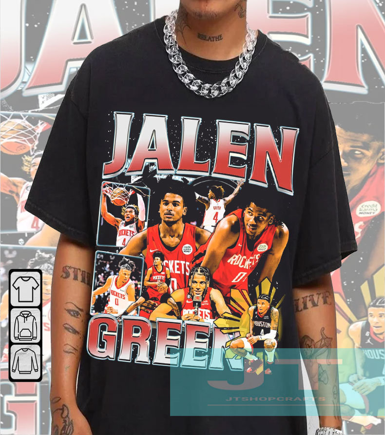 Eletees Jalen Green Vintage 90s Wash T-Shirt, Basketball Gifts