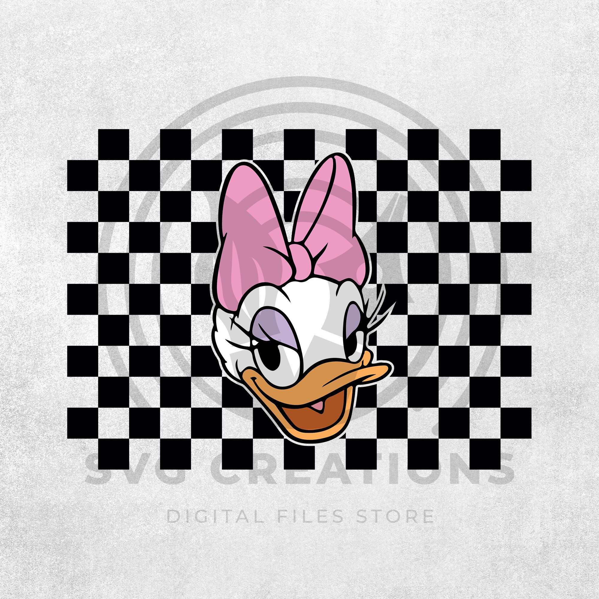 Daisy and Friends Checkered Bundle Svg, Mouse and Friends Silhouette ...