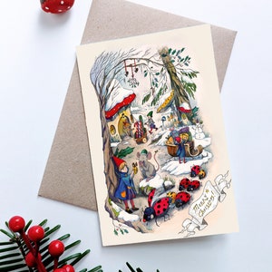 de voeux de Noël hiver bois de Zazzle.be Liste d'envies Vous avez des idées ? Illustration aquarelle | Souris et elfes | Joyeuses Fêtes | Joyeux Noël