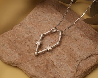 Collier porte-bague, collier géométrique, cadeaux de Noël, cadeau pour elle, collier en argent sterling 925