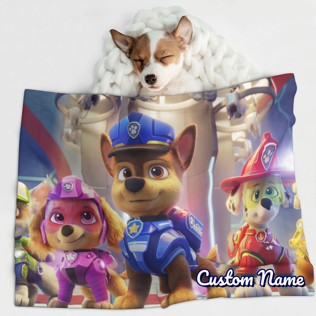 Custom Name PAW Patrol Blanket Personalized Flannel Print Etsy