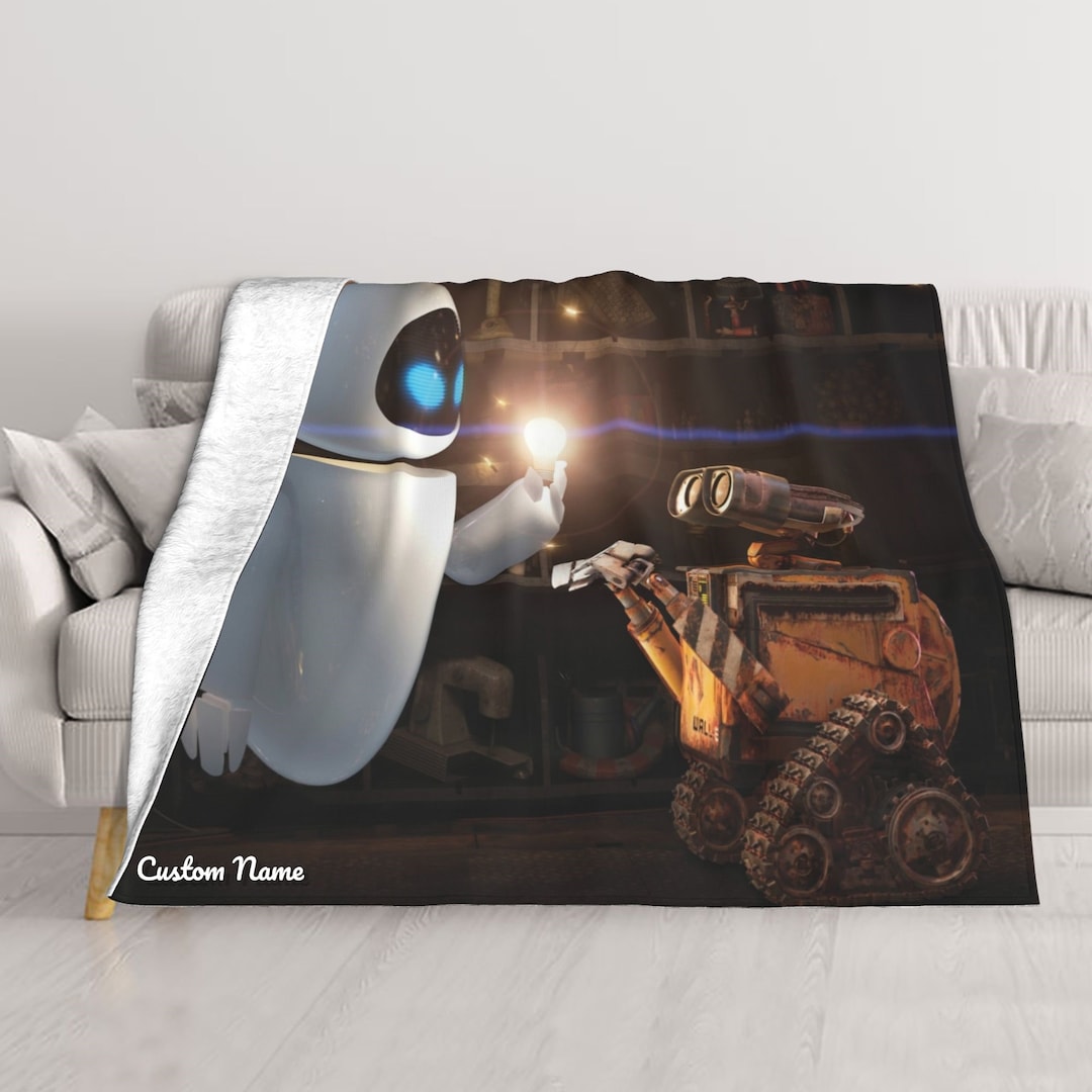 Custom Name Walle Blanket Personalized Flannel Print Throw Etsy