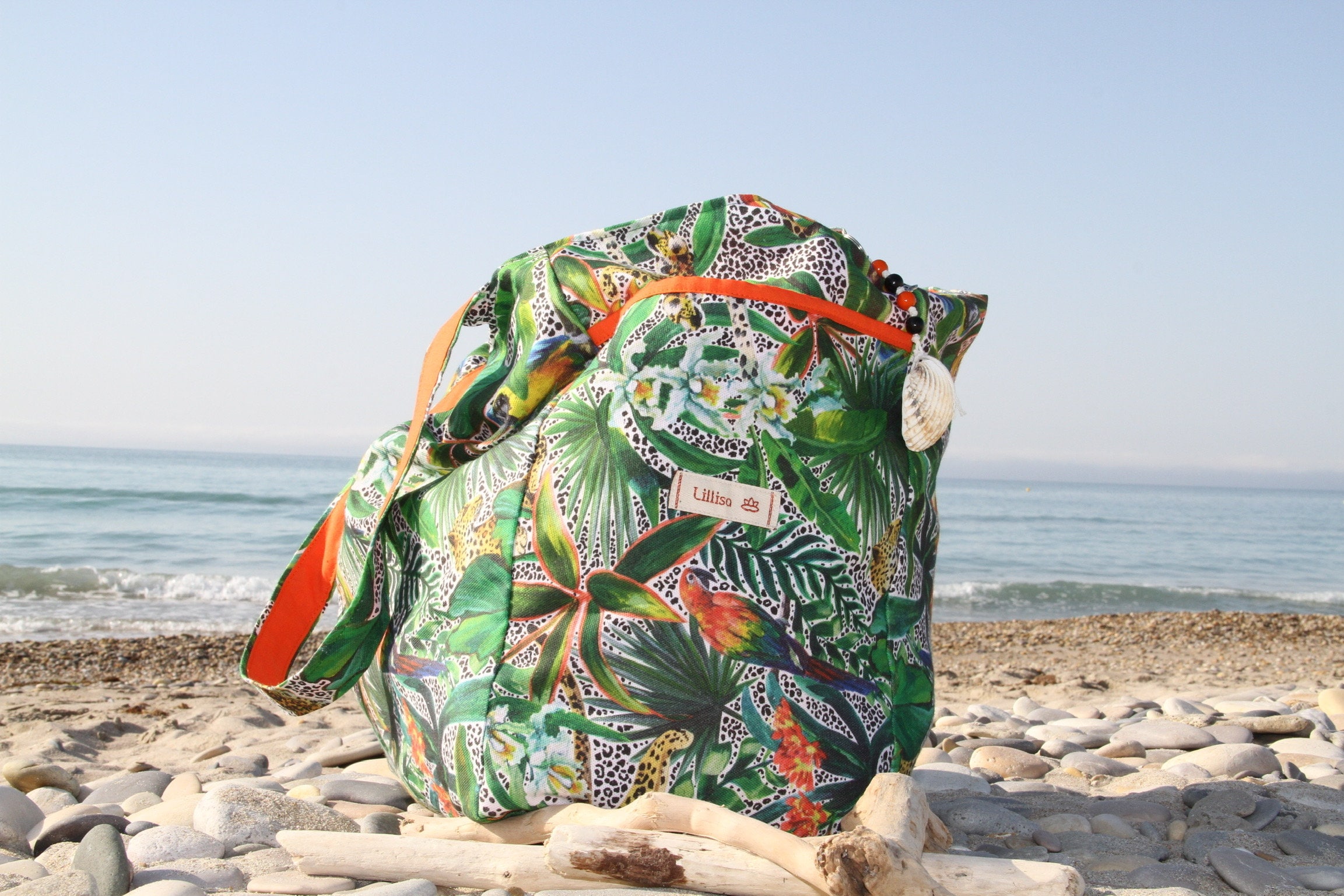 Grand Sac De Plage Xxl Extra Large Famille - Style Méditerranéen-Doublure À  L'Intérieur - 40L Sac