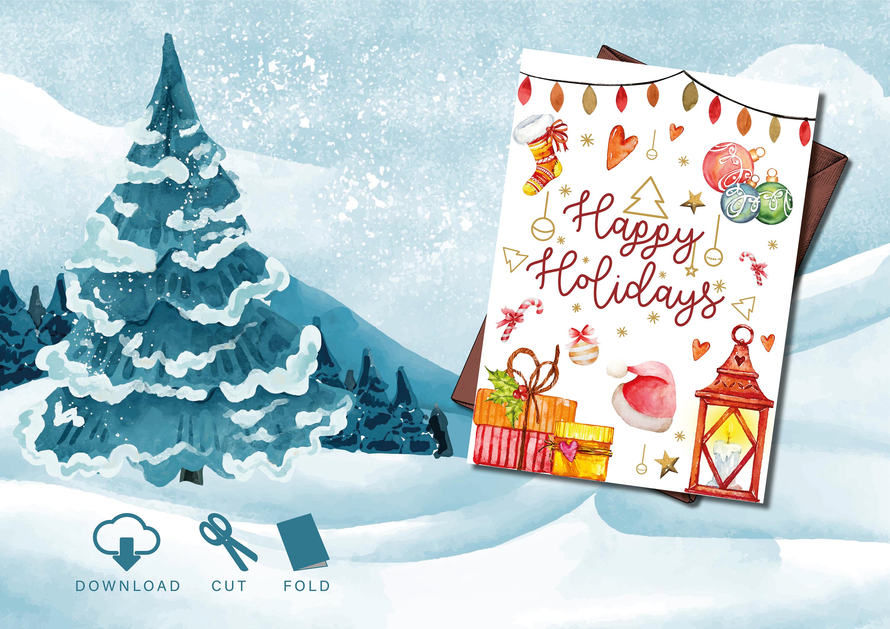 Christmas Card, Merry Christmas Card 2025, Beautiful Printable