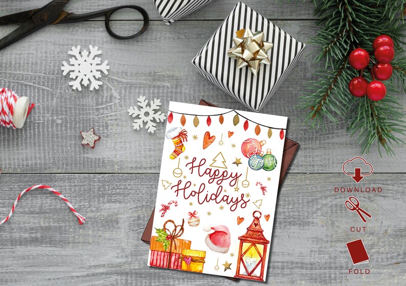 Christmas Card, Merry Christmas Card 2024, Beautiful Printable Christmas Card Featuring