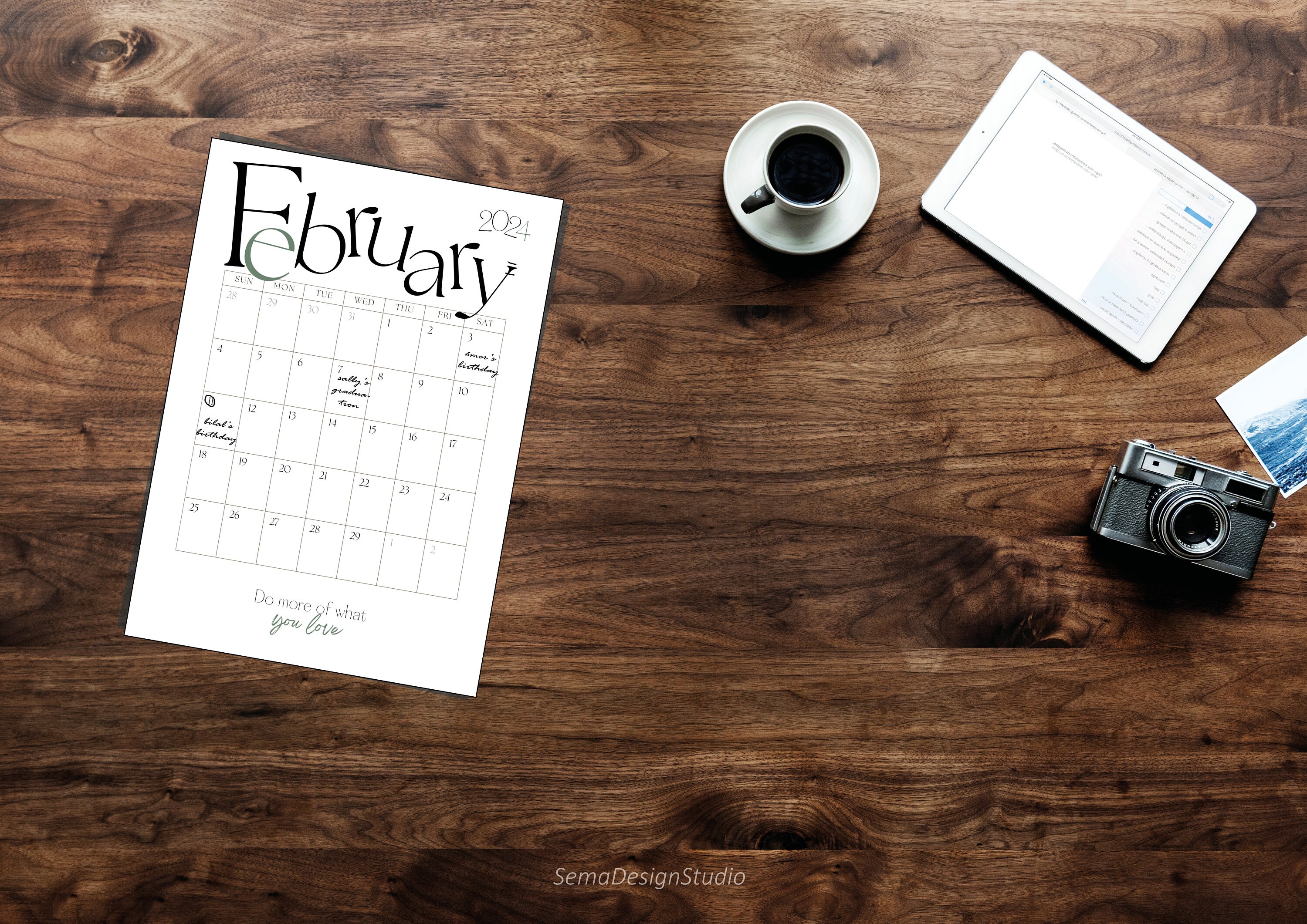 2024 Printable Minimalist Calender Minimalist Digital - Etsy