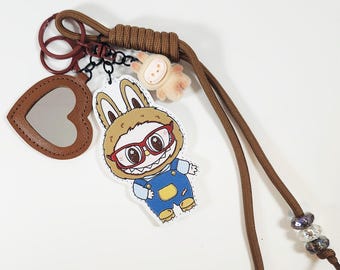 Brown la bu bu bag charm/ Keychain