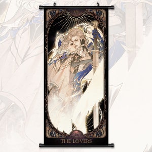 Anime Scroll Painting Baldur&#39;s Gate 3 Dame Aylin Isobel Wall Art Hanging Tarot Poster Home Decor