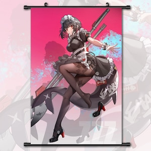 Anime Scroll Painting Zenless Zone Zero ZZZ Ellen Joe Wall Art Hanging Poster Home Decor