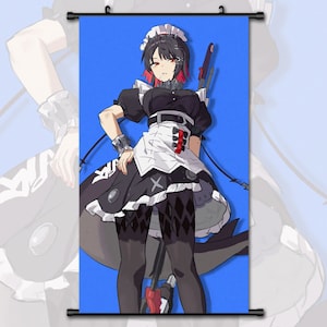Anime Scroll Painting Zenless Zone Zero ZZZ Ellen Joe Wall Art Hanging Poster Home Decor