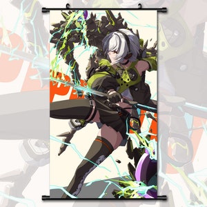 Anime Scroll Painting Zenless Zone Zero ZZZ Anby Demara Wall Art Hanging Poster Home Decor