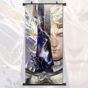 Anime Scroll Painting Baldur&#39;s Gate 3 Gale Wall Art Hanging Tarot Poster Home Decor