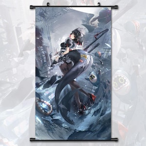 Anime Scroll Painting Zenless Zone Zero ZZZ Ellen Joe Wall Art Hanging Poster Home Decor