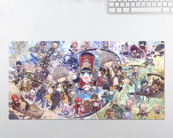 Anime RGB LED Large Mouse Pad, Honkai Star Rail, Desk Mat, Mousepads,Gaming Mousepad Keyboard Pad, Gift