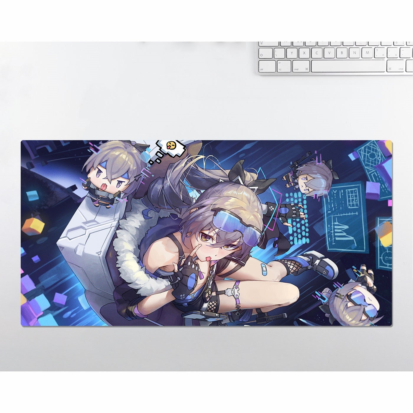 アニメRGB LED大型マウスパッド、ホンカイ スターレール シルバー