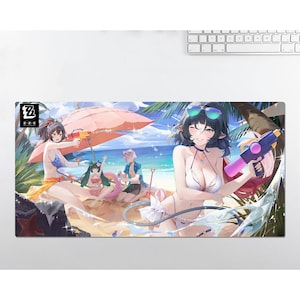 Anime RGB LED Large Mouse Pad, Zenless Zone Zero ZZZ Jane Doe Qingyi Zhu Yuan Seth, Desk Mat, Mousepads ,Gaming Mousepad Keyboard Pad , Gift