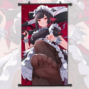 Anime Scroll Painting Zenless Zone Zero ZZZ Ellen Joe Wall Art Hanging Poster Home Decor