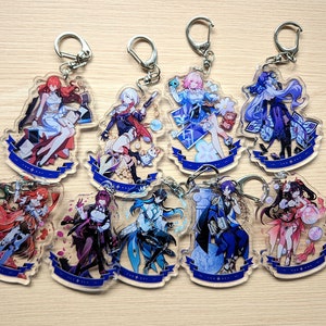 Honkai Star Rail Acrylic Keychain Figure Charms Sparkle Kafka Black Swan Argenti