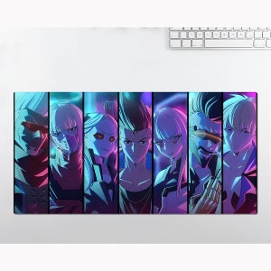 Anime RGB LED Large Mouse Pad, Cyberpunk Edgerunners Lucy Rebecca, Desk Mat, Mousepads ,Gaming Mousepad Keyboard Pad , Gift