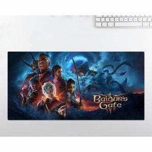 Baldur&#39;s Gate 3 RGB LED Large Mouse Pad, Desk Mat, Mousepads ,Gaming Mousepad Keyboard Pad , Gift
