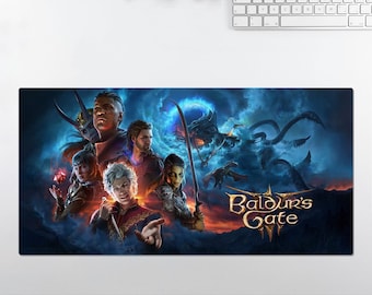 Baldur's Gate 3 RGB LED Large Mouse Pad, Desk Mat, Mousepads,Gaming Mousepad Keyboard Pad, Gift