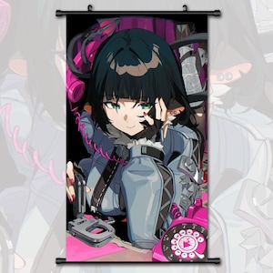 Anime Scroll Painting Zenless Zone Zero ZZZ Jane Doe Wall Art Hanging Poster Home Decor