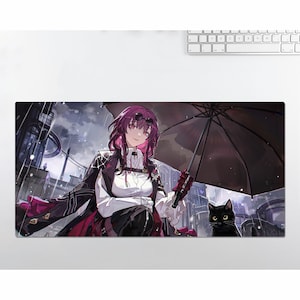 Anime RGB LED Large Mouse Pad, Honkai Star Rail Kafka, Desk Mat, Mousepads,Gaming Mousepad Keyboard Pad, Gift