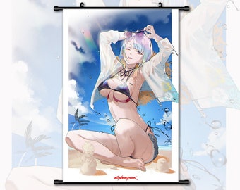 Anime Scroll Painting Cyberpunk Edgerunners Lucy Wall Art Hanging Poster Home Decor