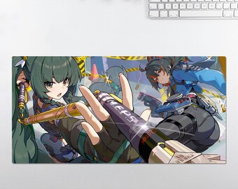 Anime RGB LED Large Mouse Pad, Zenless Zone Zero ZZZ Qingyi Zhu Yuan, Desk Mat, Mousepads,Gaming Mousepad Keyboard Pad, Gift