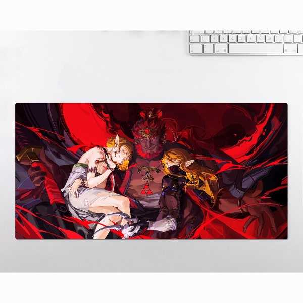 Anime RGB LED Large Mouse Pad, The Legend of Zelda Tears of the Kingdom Ganondorf, Desk Mat, Mousepads, Gaming Mousepad Keyboard Pad, Gift