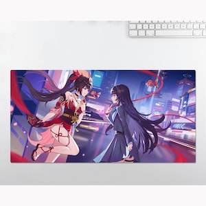 Anime RGB LED Large Mouse Pad, Honkai Star Rail Sparkle, Desk Mat, Mousepads ,Gaming Mousepad Keyboard Pad , Gift