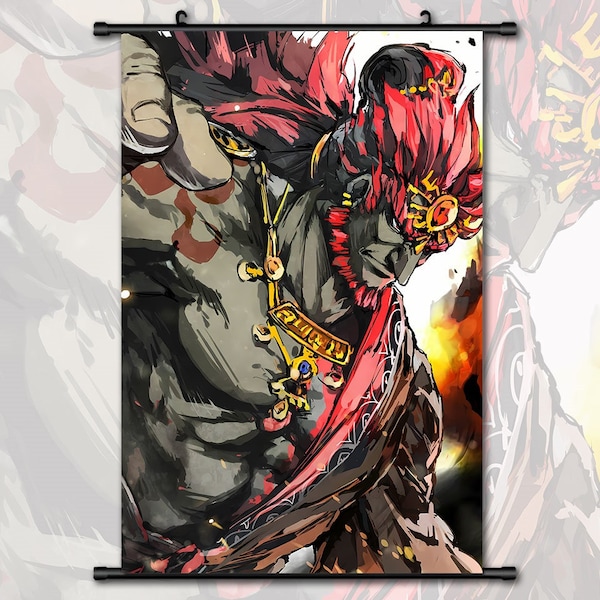 Anime Scroll Painting The Legend of Zelda Tears of the Kingdom Ganondorf Wall Art Hanging Poster Home Decor