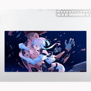 Anime RGB LED Large Mouse Pad, Cyberpunk Edgerunners Lucy, Desk Mat, Mousepads ,Gaming Mousepad Keyboard Pad , Gift