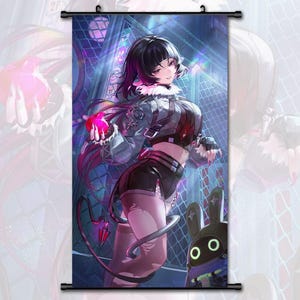 Anime Scroll Painting Zenless Zone Zero ZZZ Jane Doe Wall Art Hanging Poster Home Decor