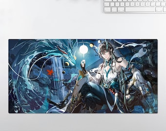Anime RGB LED Large Mouse Pad, Honkai Star Rail Dan Heng Imbibitor Lunae, Desk Mat, Mousepads ,Gaming Mousepad Keyboard Pad , Gift