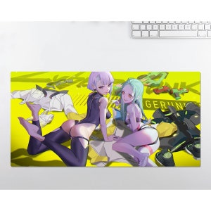 Anime RGB LED Large Mouse Pad, Cyberpunk Edgerunners Lucy Rebecca, Desk Mat, Mousepads ,Gaming Mousepad Keyboard Pad , Gift
