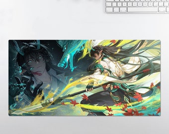 Anime RGB LED Large Mouse Pad, Honkai Star Rail Dan Heng Imbibitor Lunae, Desk Mat, Mousepads ,Gaming Mousepad Keyboard Pad , Gift