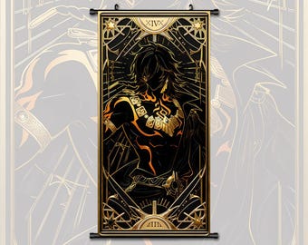 Anime Scroll Painting Honkai Star Rail Mydei Wall Art Hanging Poster Home Decor