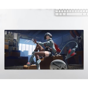 Anime RGB LED Large Mouse Pad, Zenless Zone Zero ZZZ Jane Doe, Desk Mat, Mousepads, Gaming Mousepad Keyboard Pad, Gift
