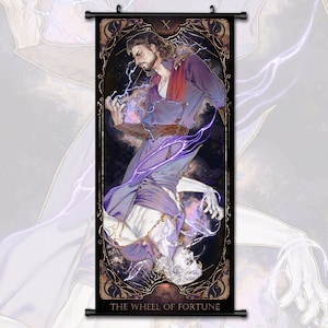 Anime Scroll Painting Baldur&#39;s Gate 3 Gale Wall Art Hanging Tarot Poster Home Decor