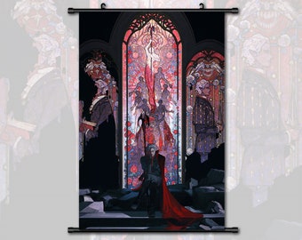 Anime Scroll Painting Baldur's Gate 3 Astarion Wall Art Hanging Poster Home Decor