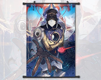 Anime Scroll Painting Honkai Star Rail Irontomb Lygus Nous Wall Art Hanging Poster Home Decor